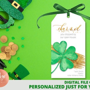 Open House Printable St. Patrick's Tag DOWNLOAD DIGITALE PERSONALIZZATO / Agente immobiliare Open House St Patty's Day Tag