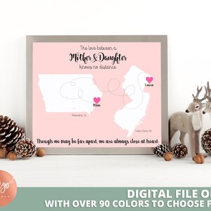 Christmas Gift for Mom from Daughter Personalized Gift | Holiday Print Gift for Mom | Miss You Mom DIGITAL Print