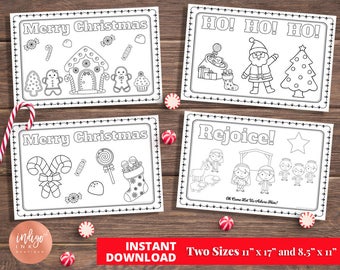 Kids Coloring Fun Christmas Placemat | Kids Placemat | Christmas Fun for Kids | Kids Christmas Coloring Placemat INSTANT DOWNLOAD