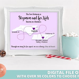 Christmas Gift for Stepmom Personalized Print DIGITAL | Holiday Print Gift from Kids | Long Distance Love DIGITAL Print