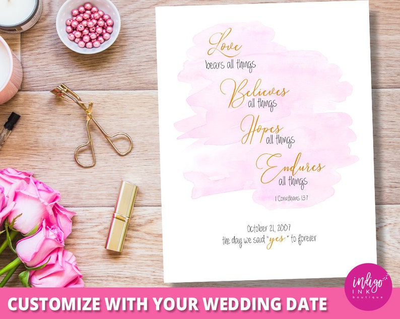 Personalized Corinthians 13 Sign DIGITAL 1 Corinthians 13:7 - Etsy