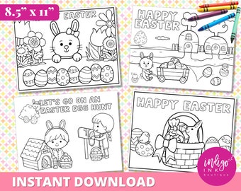 Easter Placemat INSTANT DOWNLOAD | Easter Activity Placemat | Easter Fun Coloring Sheets | Easter Printable Placemat