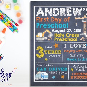 First Day of School Sign Custom Chalkboard DIGITAL DOWNLOAD | 1st Day ...