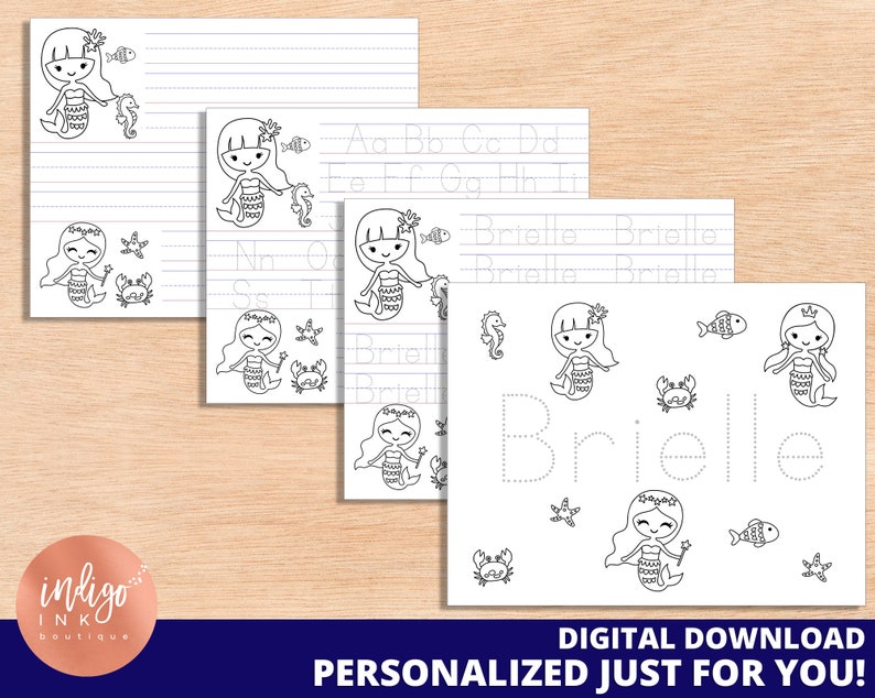 Handwriting Worksheet DIGITAL | Personalized Printable | Kindergarten ...