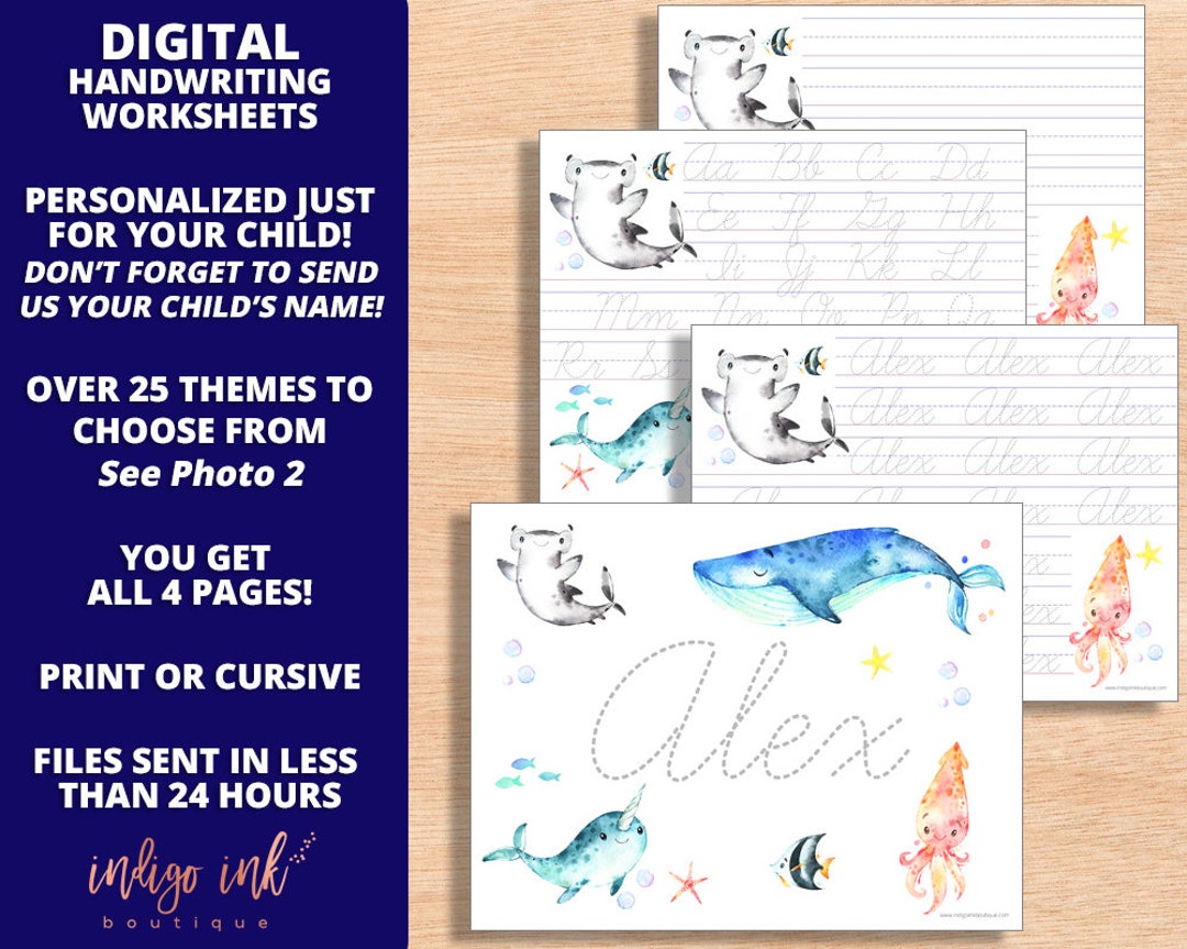 Name Writing Grid Name Tracing Handwriting Worksheet DIGITAL | Custom Name Writing ...