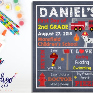First Day of School Sign Custom Chalkboard DIGITAL DOWNLOAD | 1st Day ...