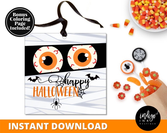 Halloween Bag Tags INSTANT DOWNLOAD | Mummy Treat Tags | Halloween Favor Tags for Kids Halloween Party | Trunk or Treat Tags Il_570xn
