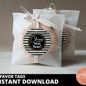 Neujahrs Party Favor Tag SOFORT DOWNLOAD | Prost auf den Neujahrs-Party-Geschenkanhänger | Silvester Dekor | Frohes neues Jahr