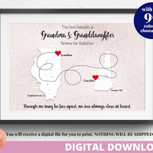 Grandma Gift From Granddaughter DIGITAL Print | Mother's Day Print | Going Away Gift | Long Distance Mom Personalized Gift