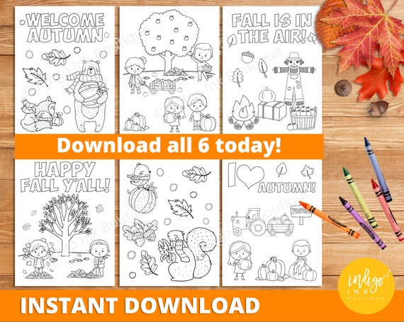 Autumn Coloring Pages INSTANT DOWNLOAD  Fall Coloring Sheets