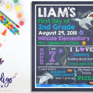 First Day of School Sign Custom Chalkboard DIGITAL DOWNLOAD | 1st Day ...