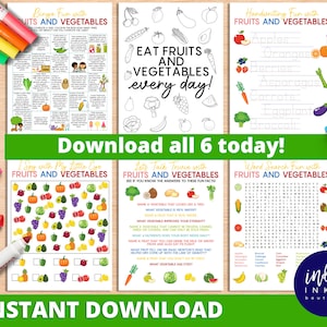 Nutrition Activity Food Worksheets INSTANT DOWNLOAD | Nutrition Unit Study Homeschool Printable | Healthy Eating Teaching Resources