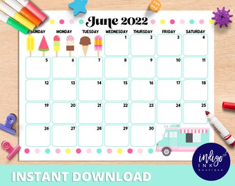 kids calendar printable etsy