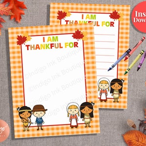 Thanksgiving Printables for Kids | Kids Activity Page | Kids Thanksgiving Game | I am Thankful For Gratitude Cards INSTANT DOWNLOAD