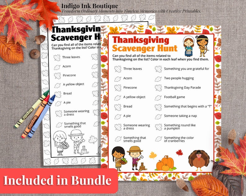 Kids Thanksgiving Games Printable Bundle 5 Thanksgiving | Etsy