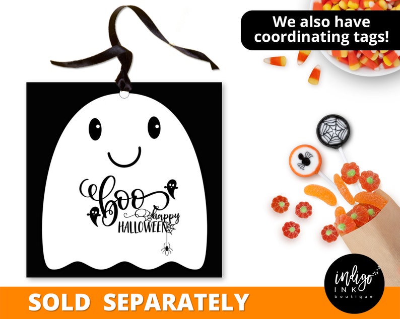 Halloween Water Bottle Labels INSTANT DOWNLOAD Kids Halloween Party Water Bottle Wrapper Ghost Stickers Trunk or Treat Boo Labels image 4