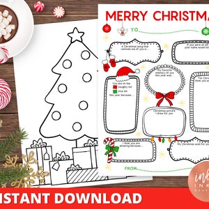 Carta navideña para descargar al instante / Carta navideña para profesores para imprimir / Regalos para profesores / Regalo para amigos / Agradecimiento a profesores / Regalo para entrenadores