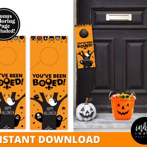 You&#39;ve Been Booed Door Hanger INSTANT DOWNLOAD | We’ve Been Booed Tags | Halloween Boo Game | Halloween Printable Booed Sign | Booed Baskets