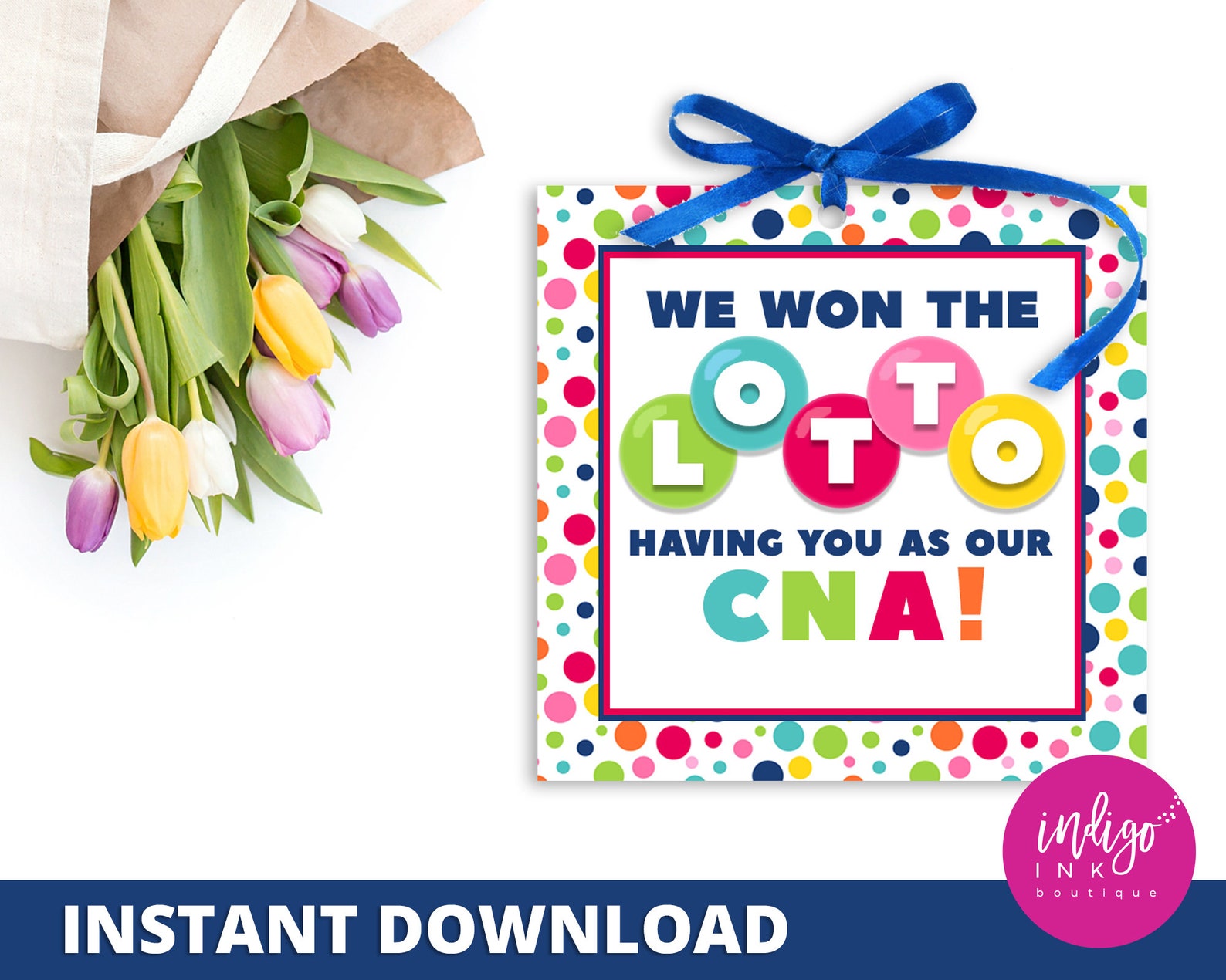 Happy CNA Week Tag Instant Download We Won the Lotto Having Etsy