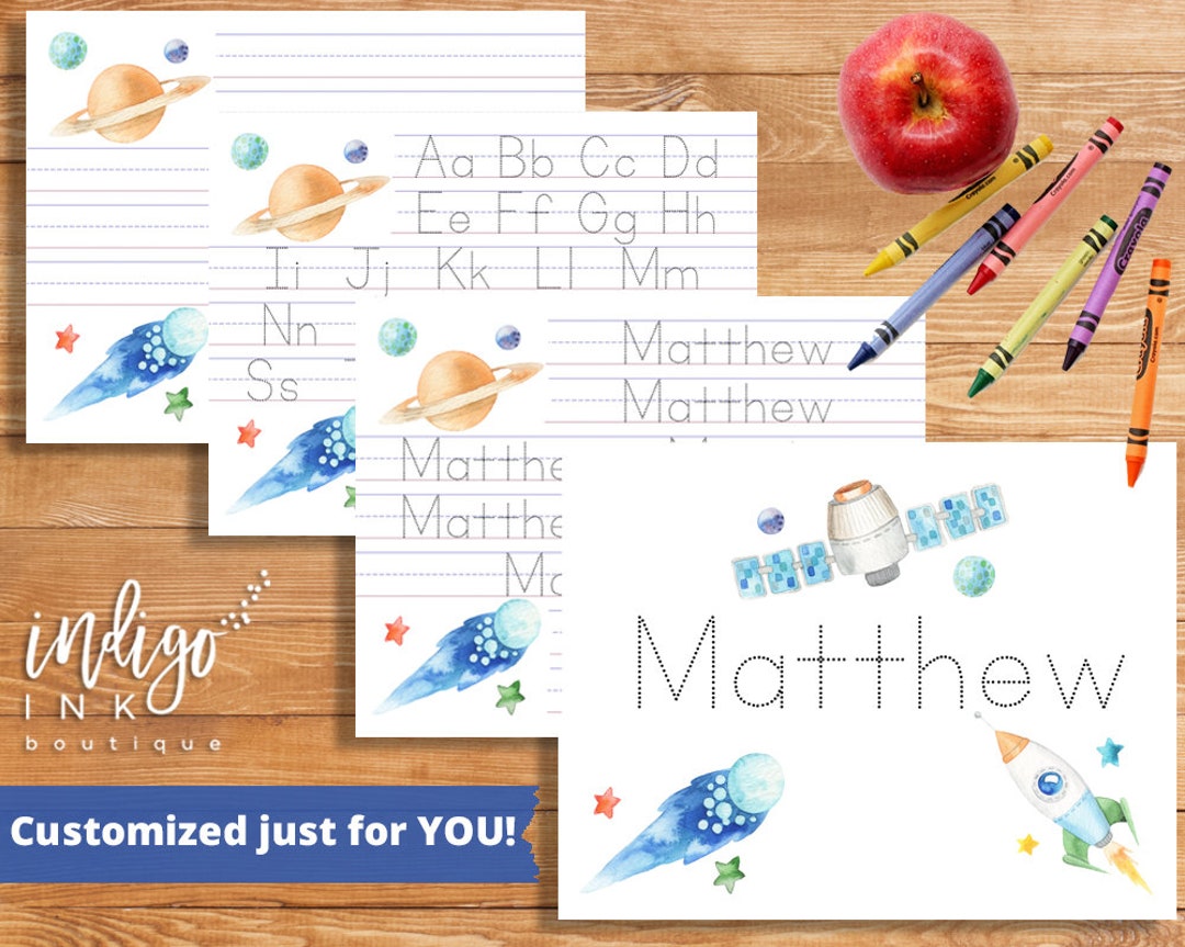Handwriting Worksheet PERSONALIZED DIGITAL DOWNLOAD | 1st Grade School ...