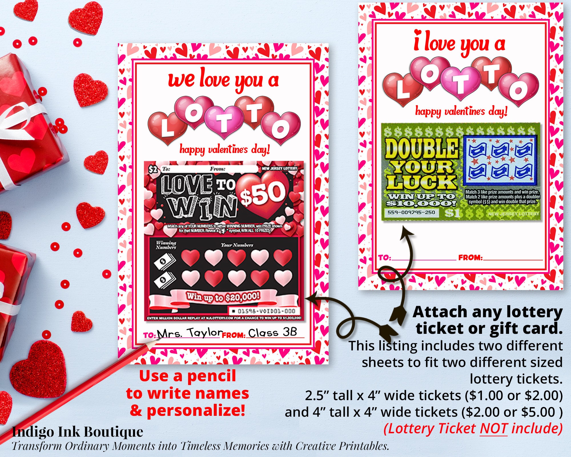 Valentine's Day Lottery Ticket Holder – Stockberry Studio
