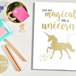 You Are Magical Like a Unicorn INSTANT DOWNLOAD | Girl Room Art | Baby ...