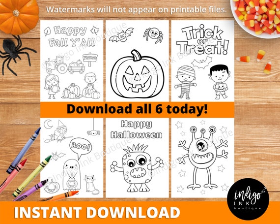 Download Halloween Coloring Sheets Instant Download Fall Coloring Pages Teacher Printable Halloween Coloring Pages Kids Coloring Book By Indigo Ink Boutique Catch My Party