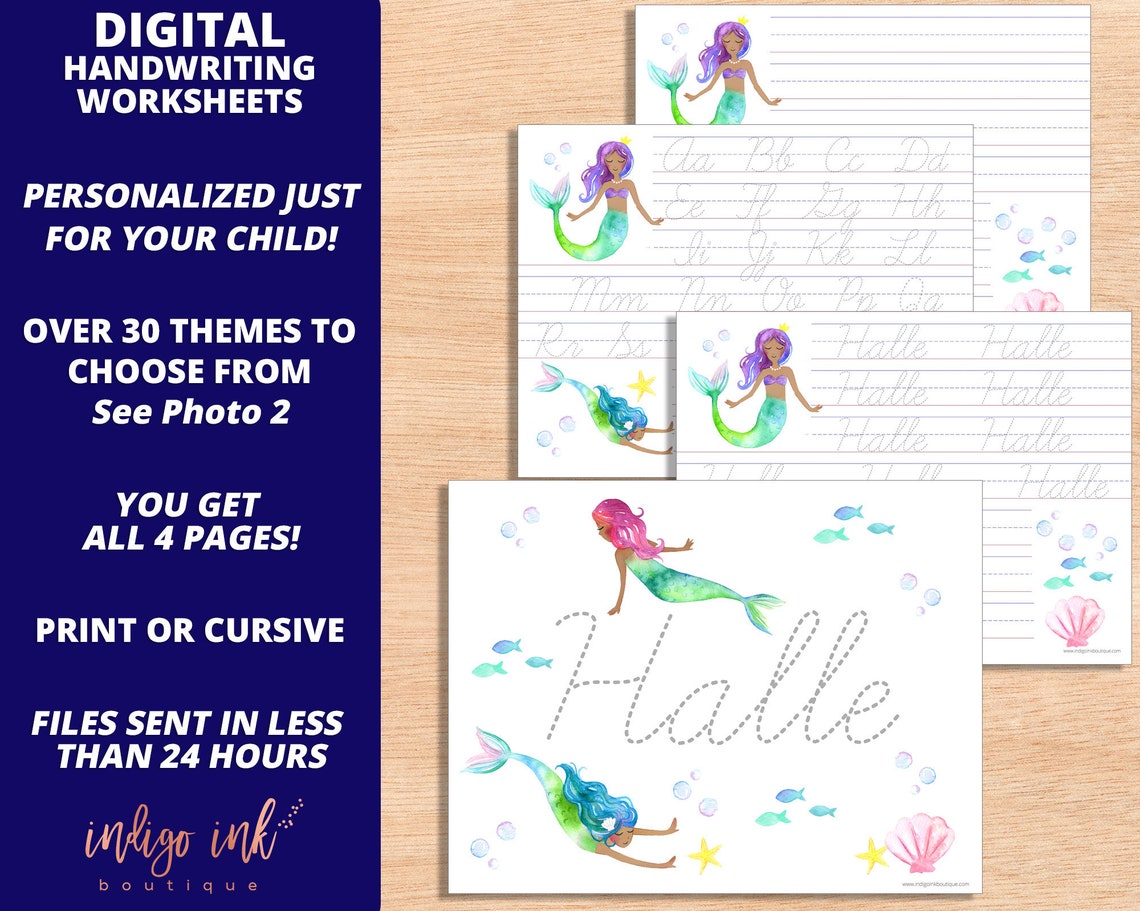 Personalized Handwriting Worksheet DIGITAL DOWNLOAD 1st - Etsy