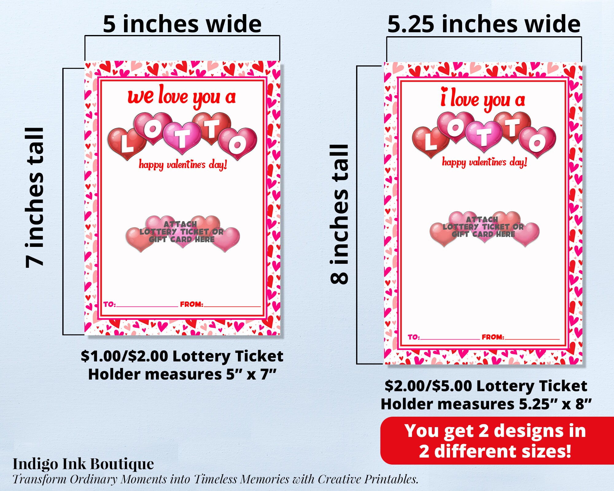 Valentines Scratcher Lottery Ticket Holder I Love You a Lotto