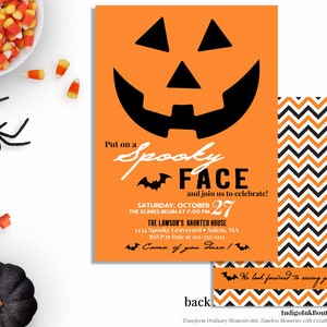 Jack O Lantern Halloween Invitation for Kids DIGITAL DOWNLOAD | Kids Halloween Party Printable Invitation | Costume Party Pumpkin Invitation