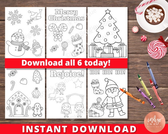 kids christmas coloring pages instant download  kids