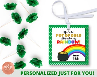 Personalized St Patrick's Day Tag DIGITAL | Custom St Pattys Day Favor Tag | St Patty's Day Party Favor Tag