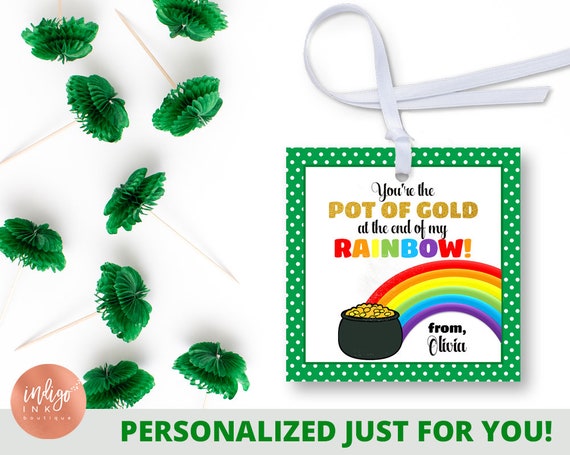 Personalized St Patrick's Day Tag | Custom St Pattys Day Favor Tag | St Patty's Day Party Favor Tag Il_570xn