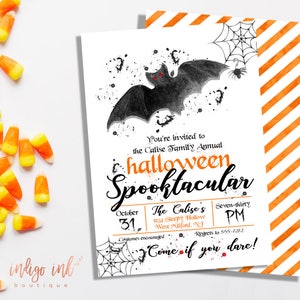 Halloween Invitation DIGITAL DOWNLOAD | Bat Invitation | Halloween Party Printable Invitation | Costume Party Invitation
