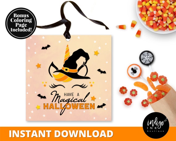 Halloween Tags for Kids INSTANT DOWNLOAD | Unicorn Halloween Party Favors Tags | Unicorn Tags Il_570xn