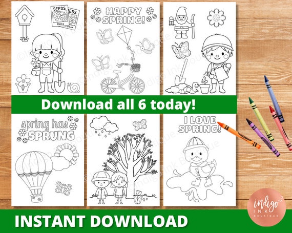 Spring Coloring Pages for Kids  Spring Printable Coloring