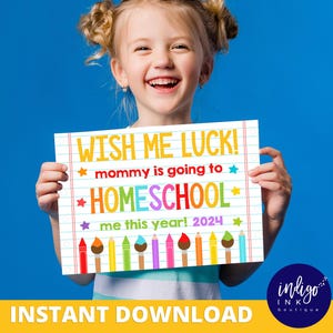 Erster Tag der Homeschool Zeichen INSTANT DOWNLOAD |  Schulanfang Schild | 1st Day of School Printable | Back to School Schild