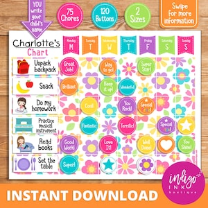 Child Reward Chart INSTANT DOWNLOAD | Behavior Chart for Child | Daily Routine Chore Chart | Kids Reward Chart