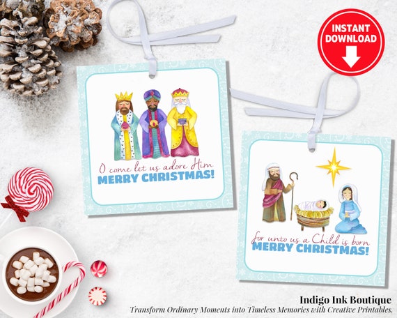 Christian Favor Tags | Religious Tags for Kids | Christmas Gift Tags | Holiday Gift Tags INSTANT DOWNLOAD Il_570xn