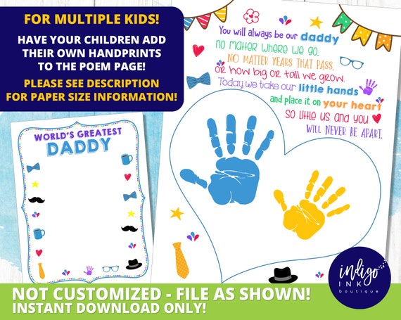 handprint art for dad birthday