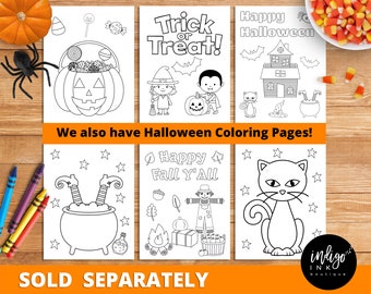 Halloween Coloring Pages INSTANT DOWNLOAD | Kids Coloring | Printable Halloween Activity Coloring Sheet | Halloween Digital Party Activity