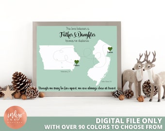 Christmas Gift for Dad from Daughter Personalized Gift DIGITAL | Holiday Print Gift for Dad | Miss You Dad DIGITAL Print