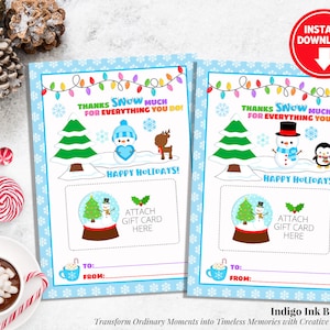 Titulaire de la carte-cadeau de vacances TÉLÉCHARGEMENT INSTANTANÉ | Carte-cadeau enseignant | Cadeau de remerciement de Noël de professeur | Cadeau de dernière minute