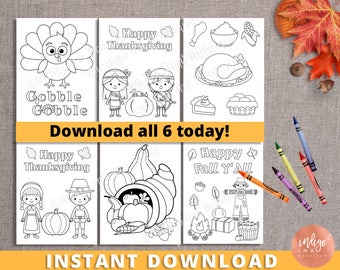 Thanksgiving Coloring Pages | Printables for Kids | Thanksgiving Fun | Kids Coloring Book | Printable Coloring Sheets INSTANT DOWNLOAD