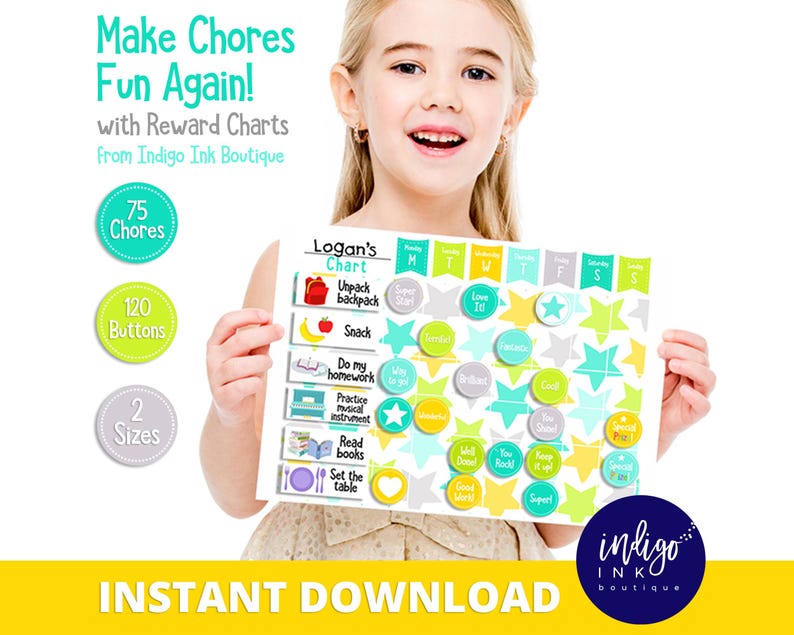 Kids Daily Checklist | Weekly Chore Chart for Kids | Children to Do List | Kids Reward Chart Kids Printables INSTANT DOWNLOAD image 1