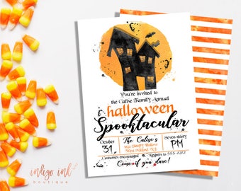 Halloween Invitation DIGITAL DOWNLOAD | Haunted House Halloween Invite | Halloween Party Printable Invitation