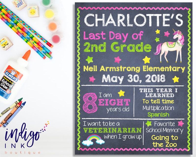 Last Day of School Poster DIGITAL DOWNLOAD | Graduation Sign | Last Day ...