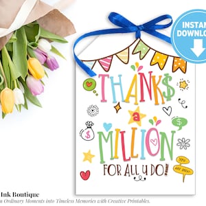 Lottery Ticket Holder Printable Thanks A Million for All That You