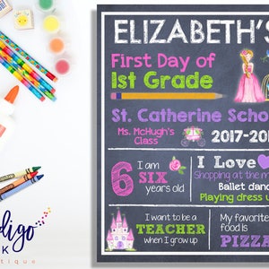 Unicorn First Day of School Personalized Sign DIGITAL DOWNLOAD 1st Day ...