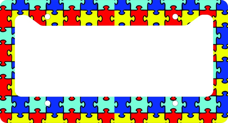 AUTISM PUZZLE PIECES Frame License Plate Frame | Etsy